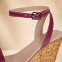 Sandale damă grena din piele naturală cu platformă și toc tip pană de 10 cm S2GRN